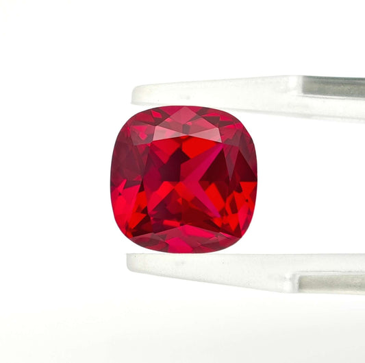 CheraJewelry Lab grown Ruby Cushion cut Loose stone 6.37ct 10x10mm