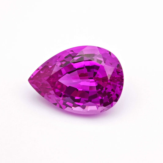 Lab grown Sapphire Hot pink Pear cut 10x14mm