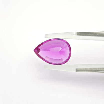 Lab grown Sapphire Hot pink Pear cut 10x14mm
