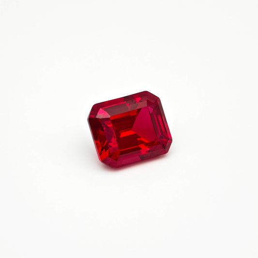 CheraJewelry Lab grown Ruby Emerald cut Loose stone 8.02ct 10x12mm