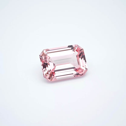 Lab grown Pink Sapphire Emerald Cut Sakura Light Pink Color  9.66ct