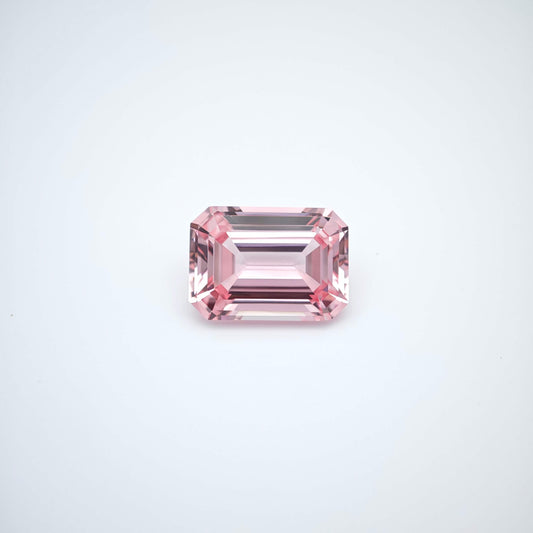 Lab grown Pink Sapphire Emerald Cut Sakura Light Pink Color  9.66ct