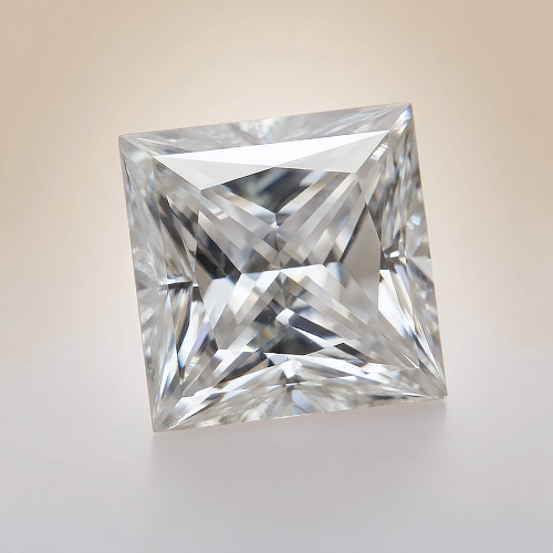 White D Color Moissanite Princess Cut Loose Stone| AGL Certified | Brilliant Sparkle